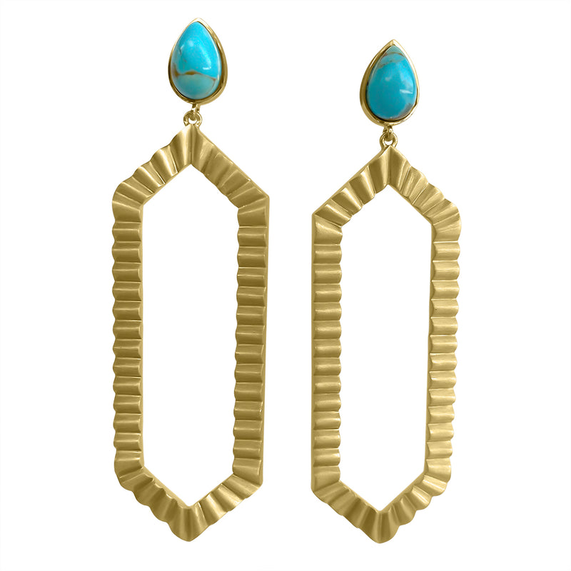 Strike Bold Statement Earrings - Turquoise– Christina Greene LLC